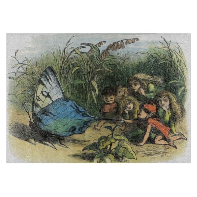 Butterfly Elf Artwork Cute Elves Butterflies Cutting Board (Front)