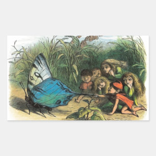 Butterfly Elf Artwork Cute Elves Butterflies Rectangular Sticker