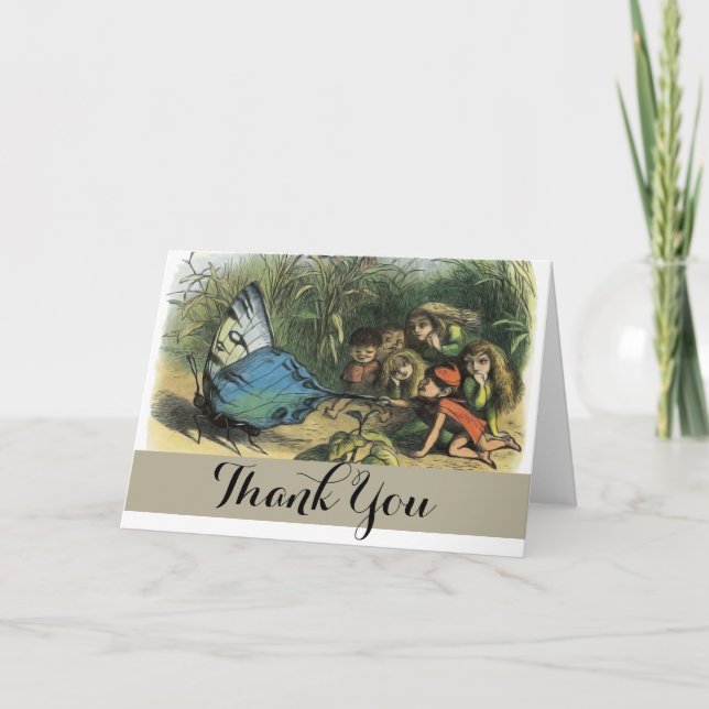 Butterfly Elf Artwork Cute Elves Butterflies Thank You Card (Front)