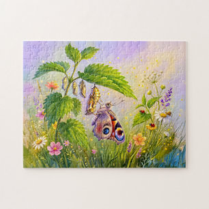Butterfly Emerging From Chrysalis on Nettles Jigsaw Puzzle