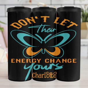 Butterfly Emphasising Positive Energy Influence Thermal Tumbler