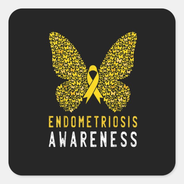 Butterfly Endometriosis Awareness Month Square Sticker (Front)