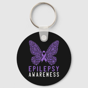 Butterfly Epilepsy Awareness Month Purple Ribbon S Key Ring