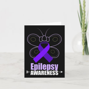 Butterfly Epilepsy Ribbon Epilepsy Disorder Awaren Card