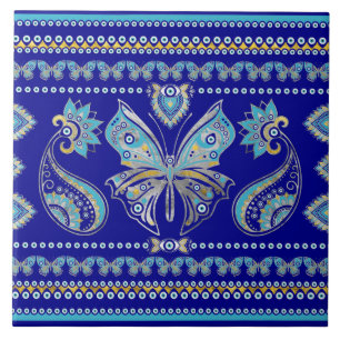 Butterfly Evil Eye Ornament Tile