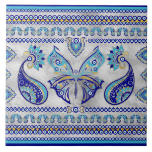 Butterfly Evil Eye Ornament Tile