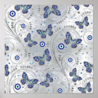 Butterfly Evil Eye Pattern on pearl