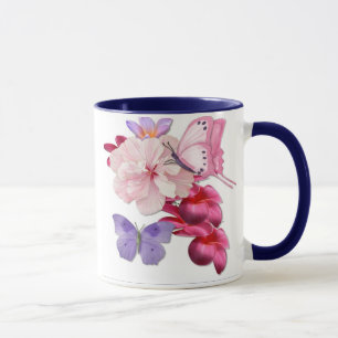 Butterfly Exotic Floral Mug