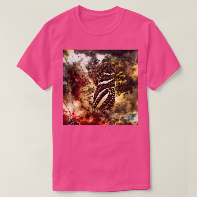 Butterfly Explosion Graphics Colour Blend T-Shirt (Design Front)