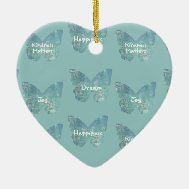 Butterfly Expressions Ceramic Tree Decoration (Front)