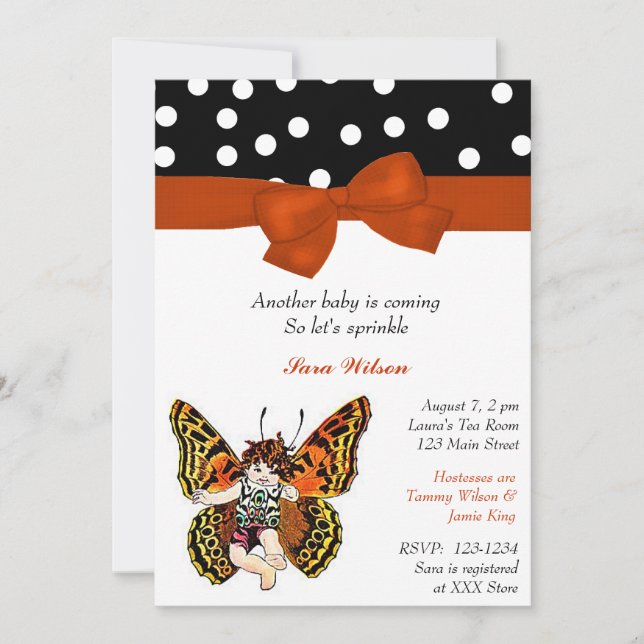 Butterfly Fairy Baby Sprinkle Shower Invitation (Front)