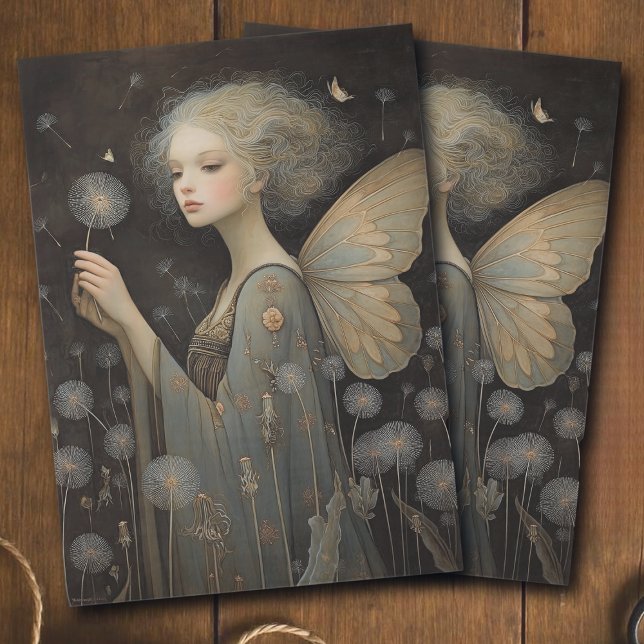 Butterfly Fairy & Dandelion Field Decoupage Art Tissue Paper (Creator Uploaded)