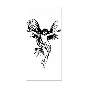 Butterfly Fairy girl fantasy Rubber Stamp