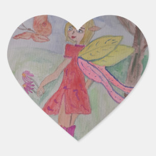 Butterfly Fairy Heart Sticker