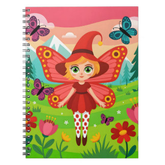Butterfly Fairy Illustration in Whimsical Forest Notebook
