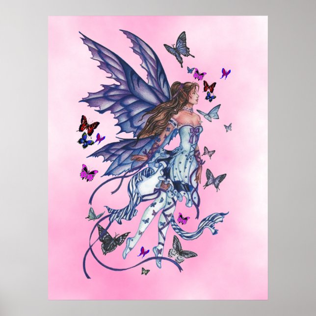 Butterfly Fairy in Pink Poster (Front)