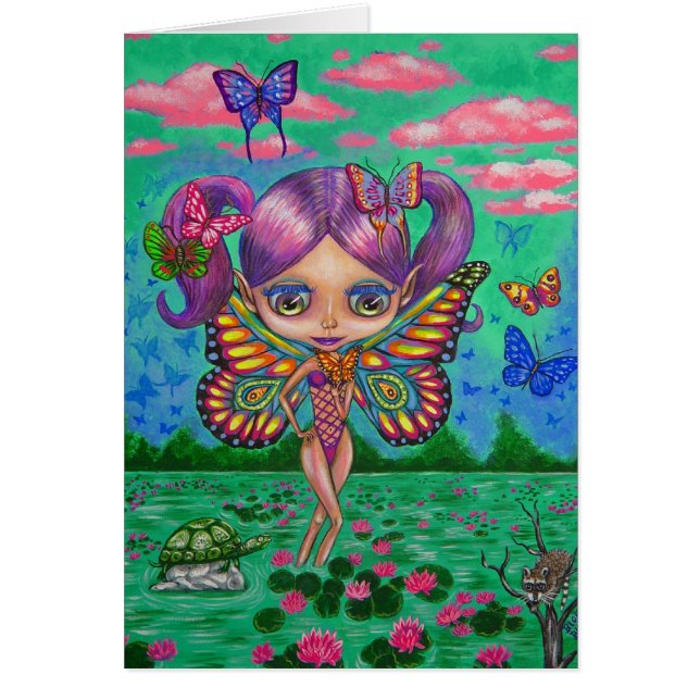 Butterfly Fairy of the Water Lilies Card (Front)