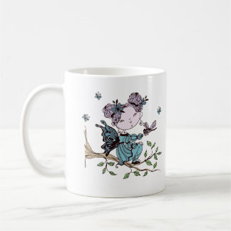 Butterfly Fairy on a Tree Branch Coffee Mug