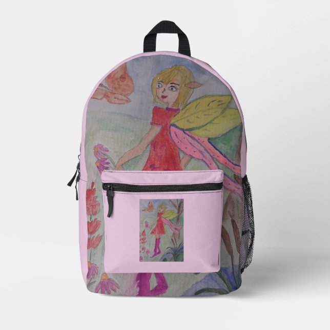 Butterfly Fairy Printed Backpack (Front)