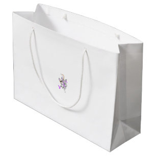 Butterfly Fairy Tattoo Vector – Vintage Floral Art Large Gift Bag