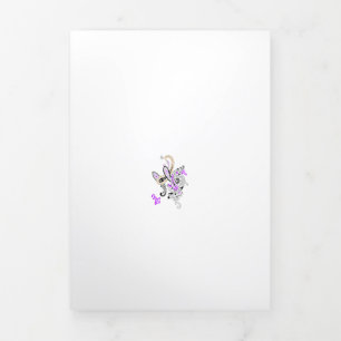 Butterfly Fairy Tattoo Vector – Vintage Floral Art Tri-Fold Invitation