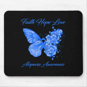 Butterfly Faith Hope Love Alopecia Awareness Mouse Mat