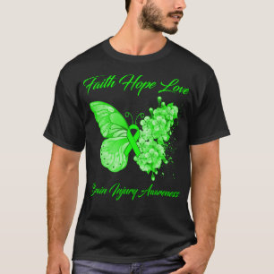 Butterfly Faith Hope Love Brain Injury Awareness T-Shirt