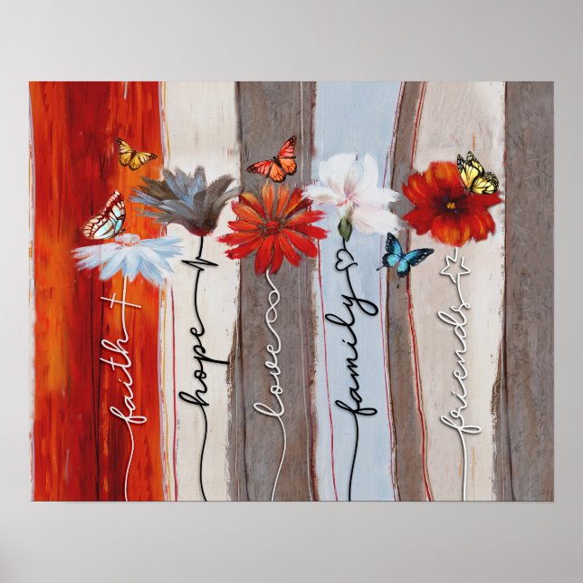 Butterfly - Faith, Hope, Love, Family, Friend Poster (Front)