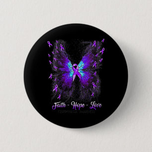 Butterfly Faith Hope Love Fibromyalgia Awareness 2 6 Cm Round Badge