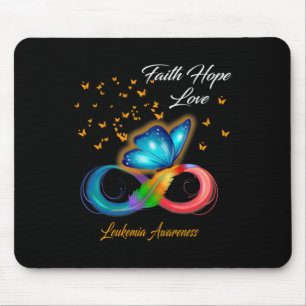 Butterfly Faith Hope Love Leukaemia Awareness Mouse Mat