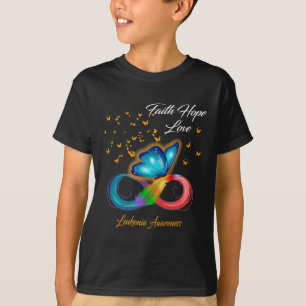 Butterfly Faith Hope Love Leukaemia Awareness  T-Shirt
