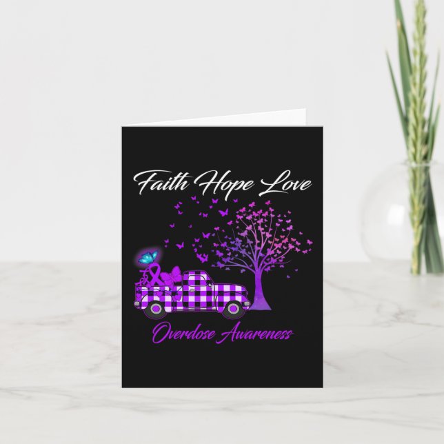 Butterfly Faith Hope Love Overdose Awareness 1 Card (Front)