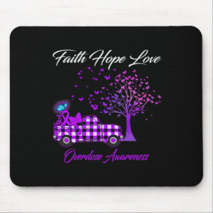 Butterfly Faith Hope Love Overdose Awareness 1 Mouse Mat