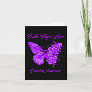 Butterfly Faith Hope Love Overdose Awareness Card
