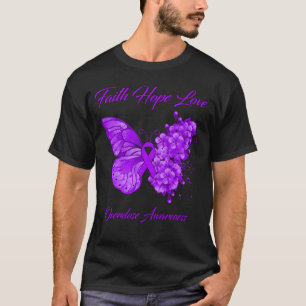 Butterfly Faith Hope Love Overdose Awareness Long  T-Shirt