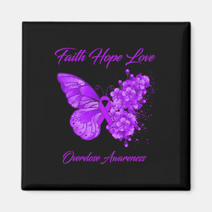 Butterfly Faith Hope Love Overdose Awareness Magnet