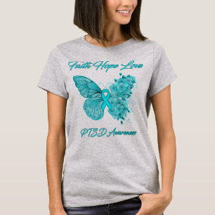 Butterfly Faith Hope Love PTSD Awareness T-Shirt