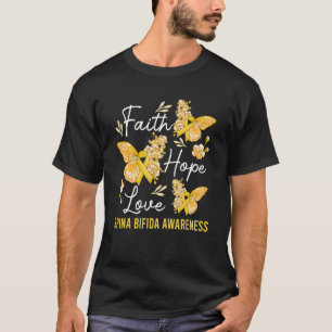 Butterfly Faith Hope Love Ribbon Spina Bifida Awar T-Shirt