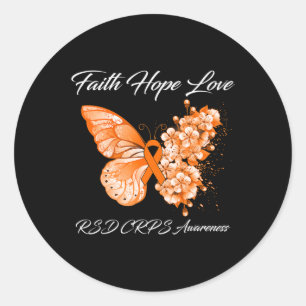 Butterfly Faith Hope Love Rsd Crps Awareness 1 Classic Round Sticker