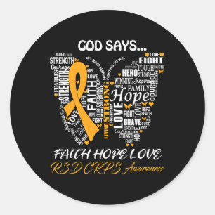 Butterfly Faith Hope Love RSD CRPS Awareness Gifts Classic Round Sticker
