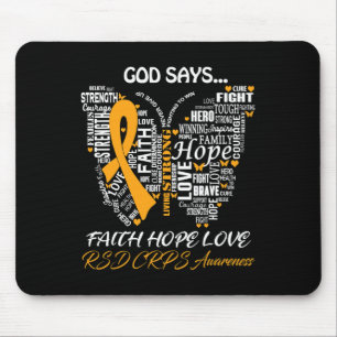 Butterfly Faith Hope Love RSD CRPS Awareness Gifts Mouse Mat