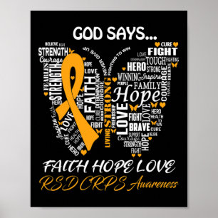 Butterfly Faith Hope Love RSD CRPS Awareness Gifts Poster