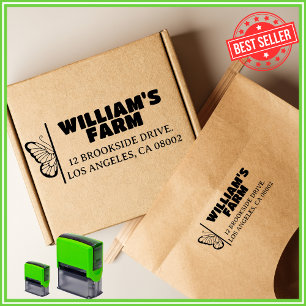 Butterfly Farm Business Unique Cute Return Address Self-inking Stamp