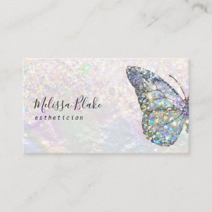 butterfly faux pastel glitter  business card