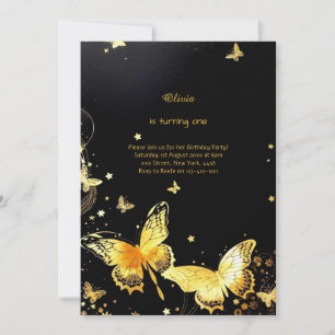 Butterfly First Birthday Invitation