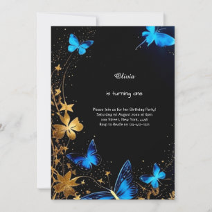 Butterfly First Birthday Invitation
