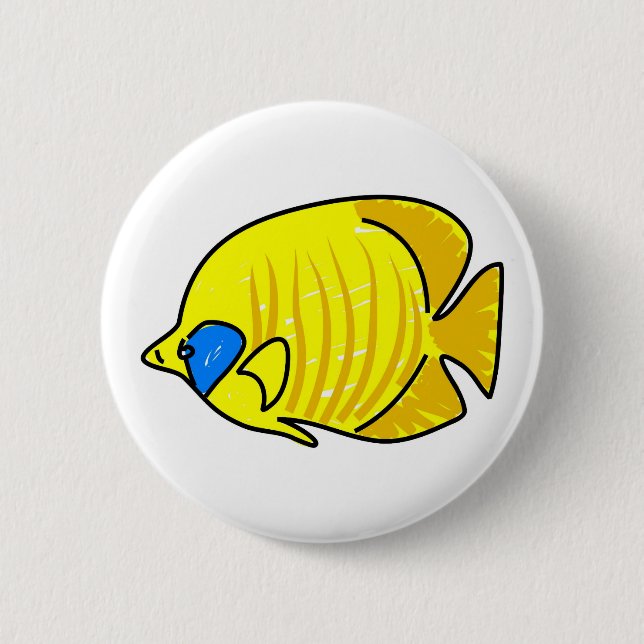 butterfly fish 6 cm round badge (Front)