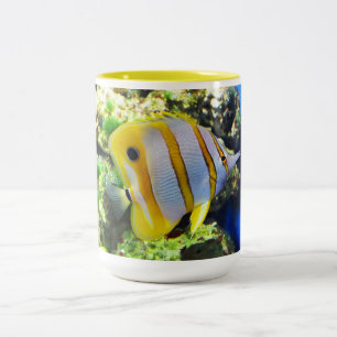 Butterfly fish Two-Tone coffee mug