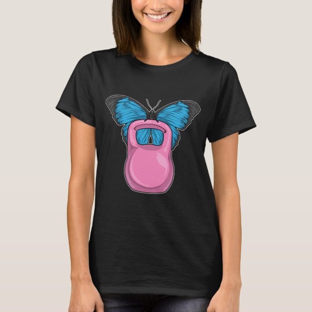 Butterfly Fitness Dumbbell Sports T-Shirt (Front)