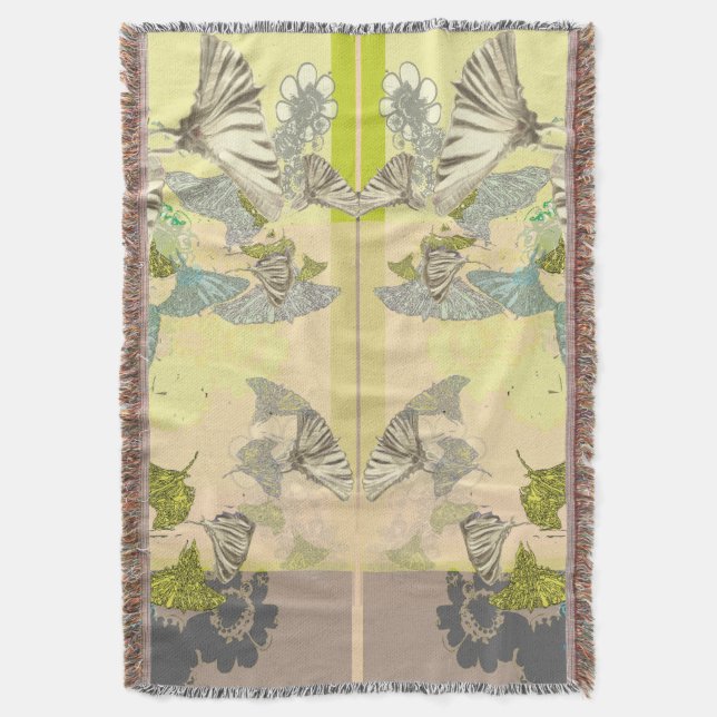 Butterfly Fleece Blanket (Front Vertical)